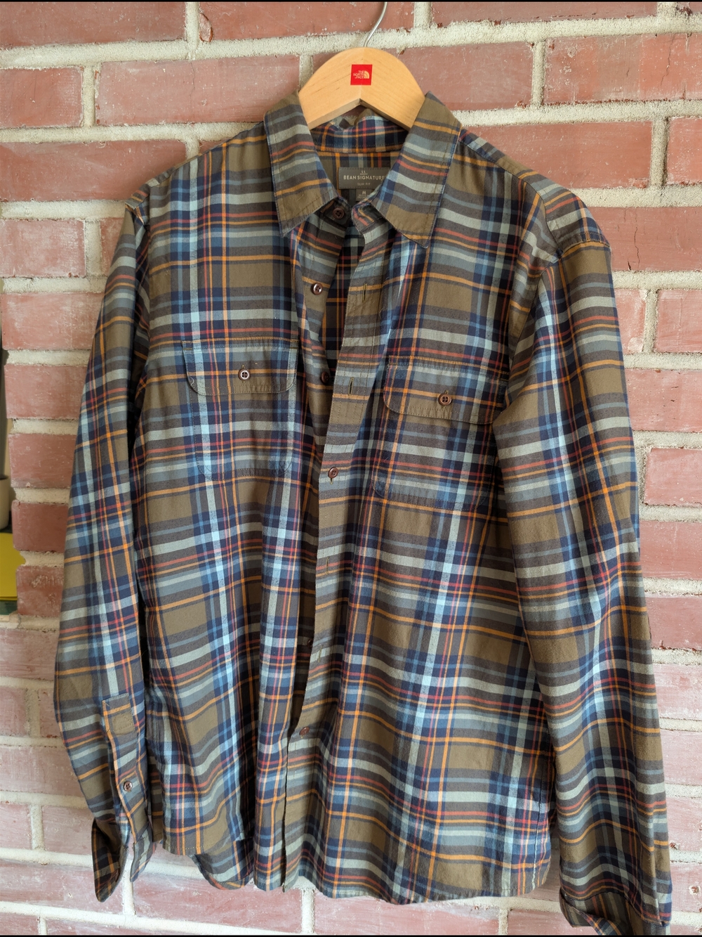 Signature Plaid Button-Down Shirt in Brown and Blue